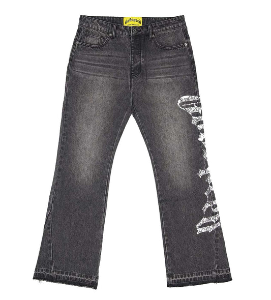 Godspeed OG Logo Flared Denim Grey Wash